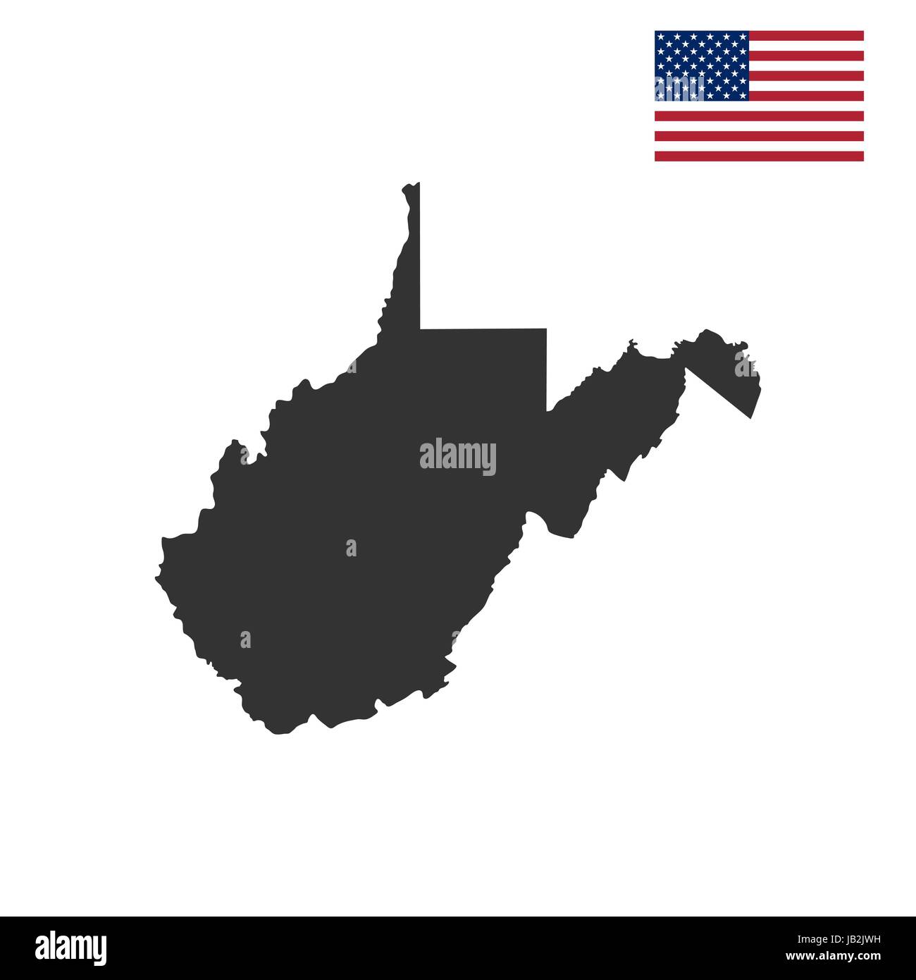 map of the U.S. state of West Virginia  Stock Vector