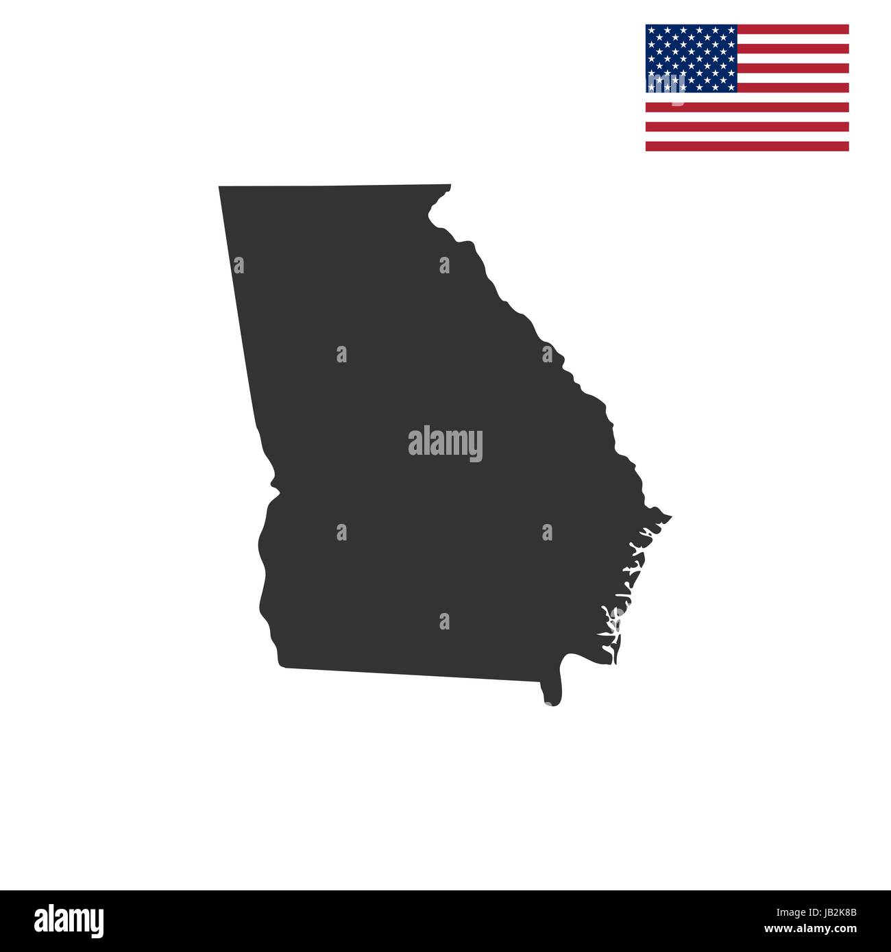 map of the U.S. state of Georgia  Stock Vector