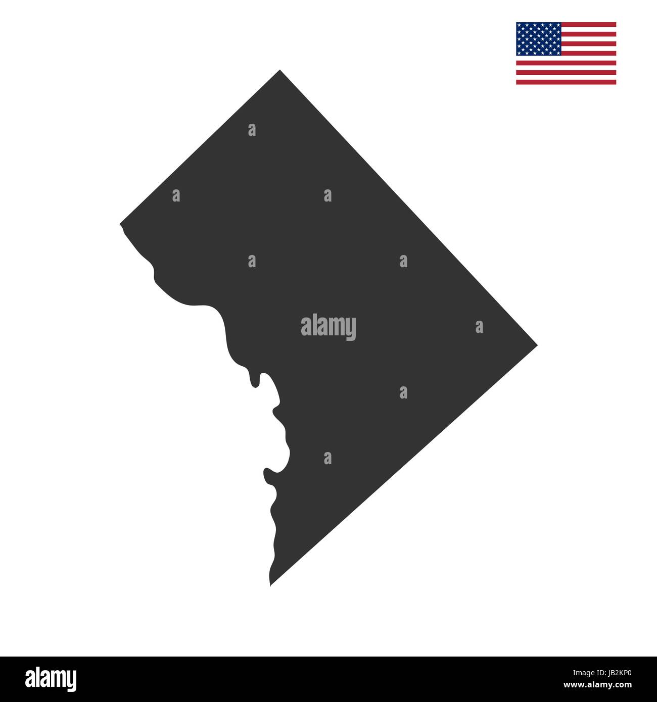 map of the U.S. District of Columbia  Stock Vector