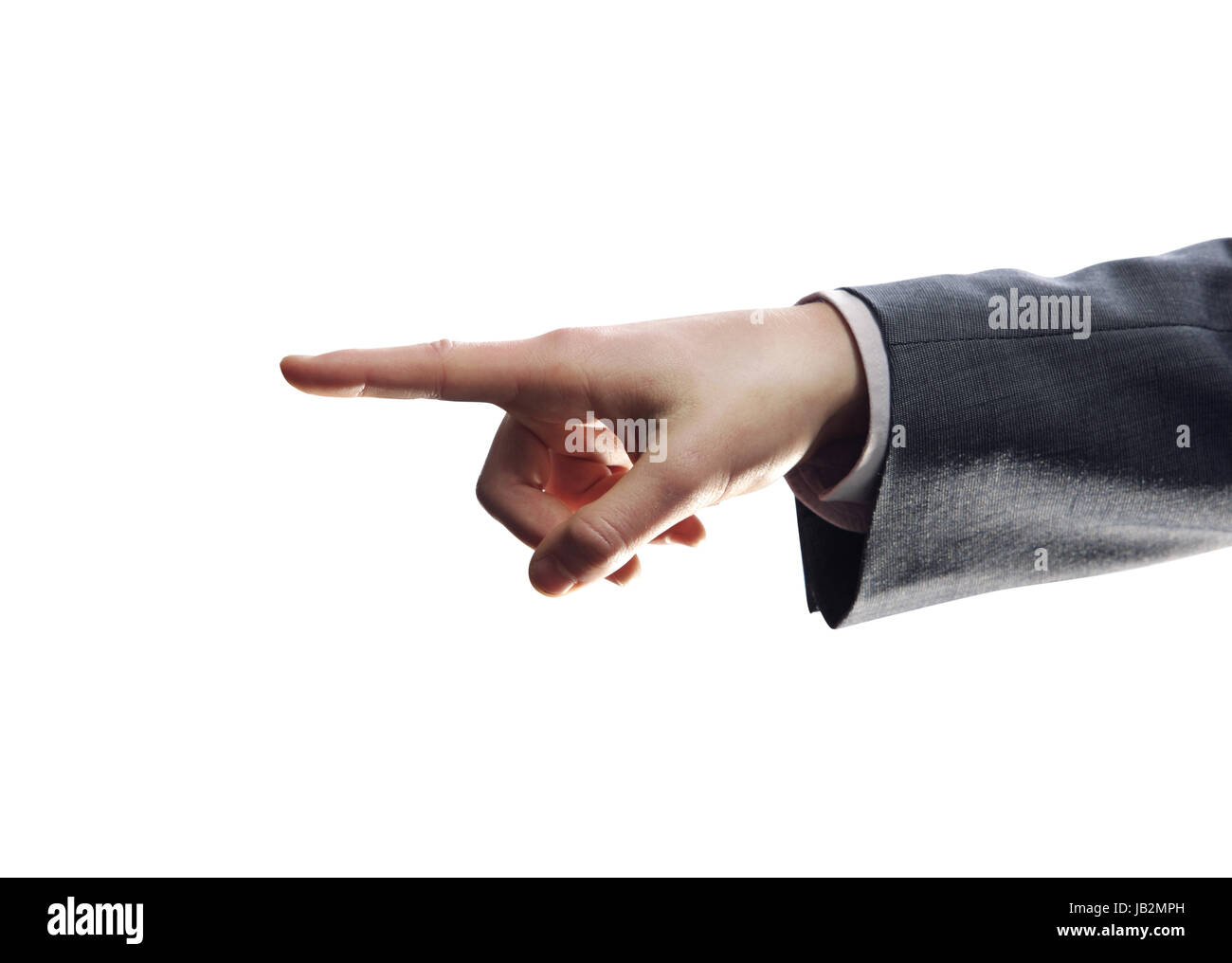 Point For Copy Businessman hand pointing at copy space Stock Photo - Alamy
