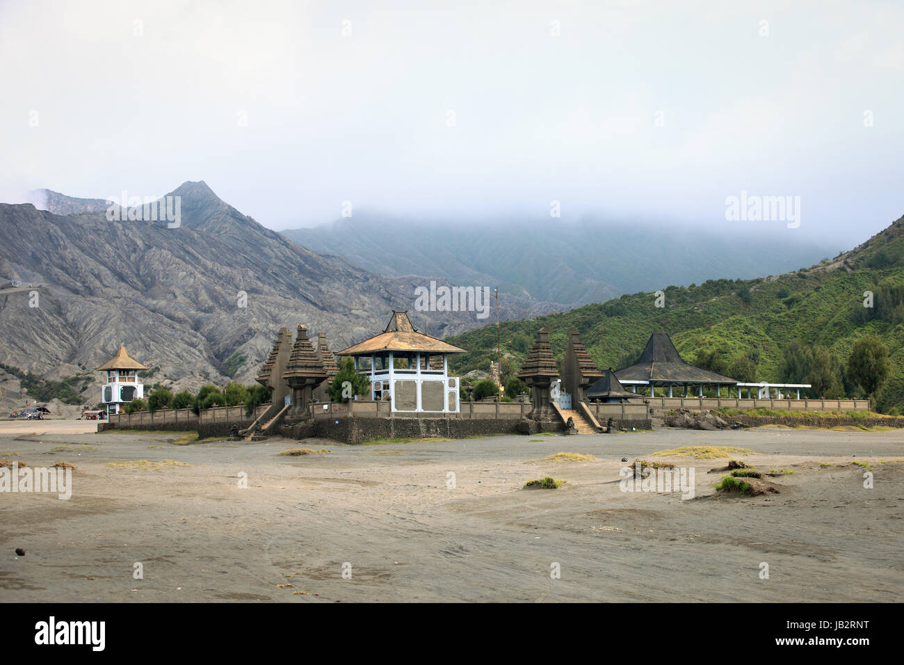 Mt.Bromo Paradise of trekking.  Hindo temple near Mt. Bromo, East Java Indonesia. Stock Photo