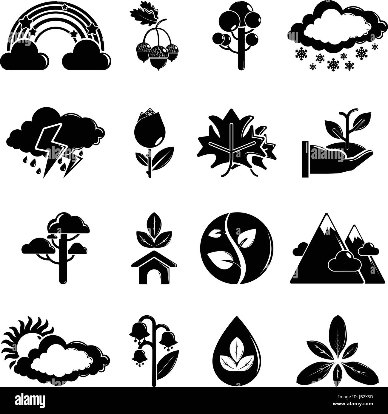 Nature icons set symbols, simple style Stock Vector Image & Art - Alamy