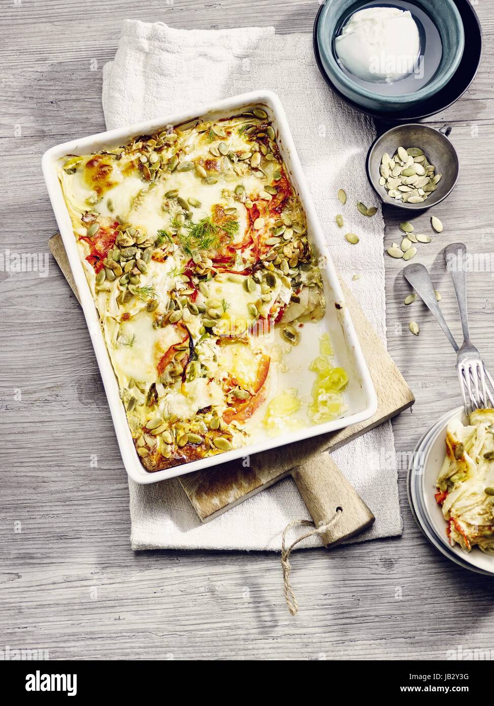 Casserole with bell pepper and fennel Stock Photo Alamy
