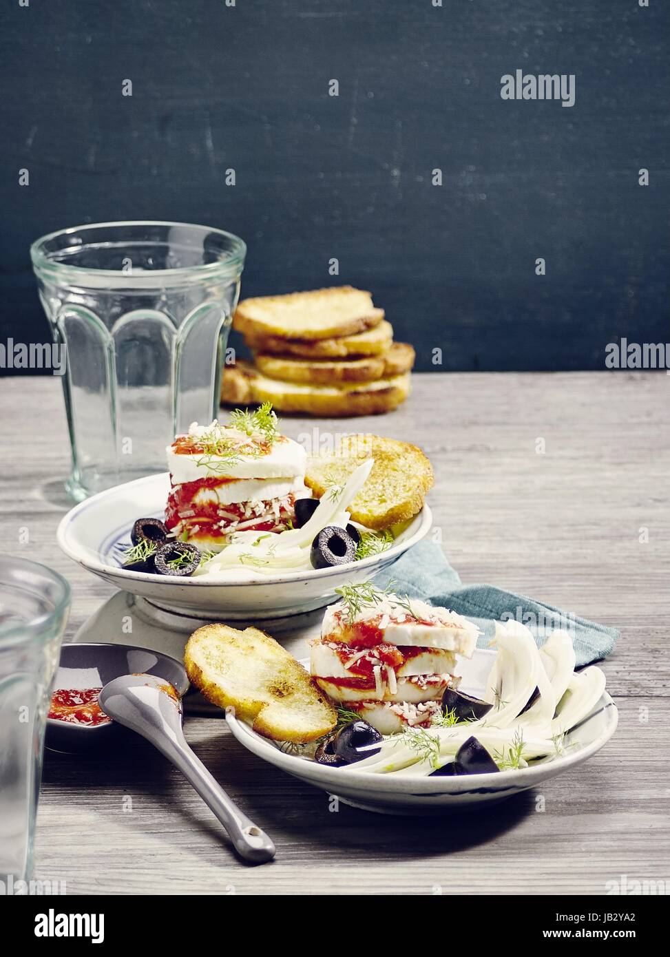 Fennel salad with mozzarella Stock Photo Alamy
