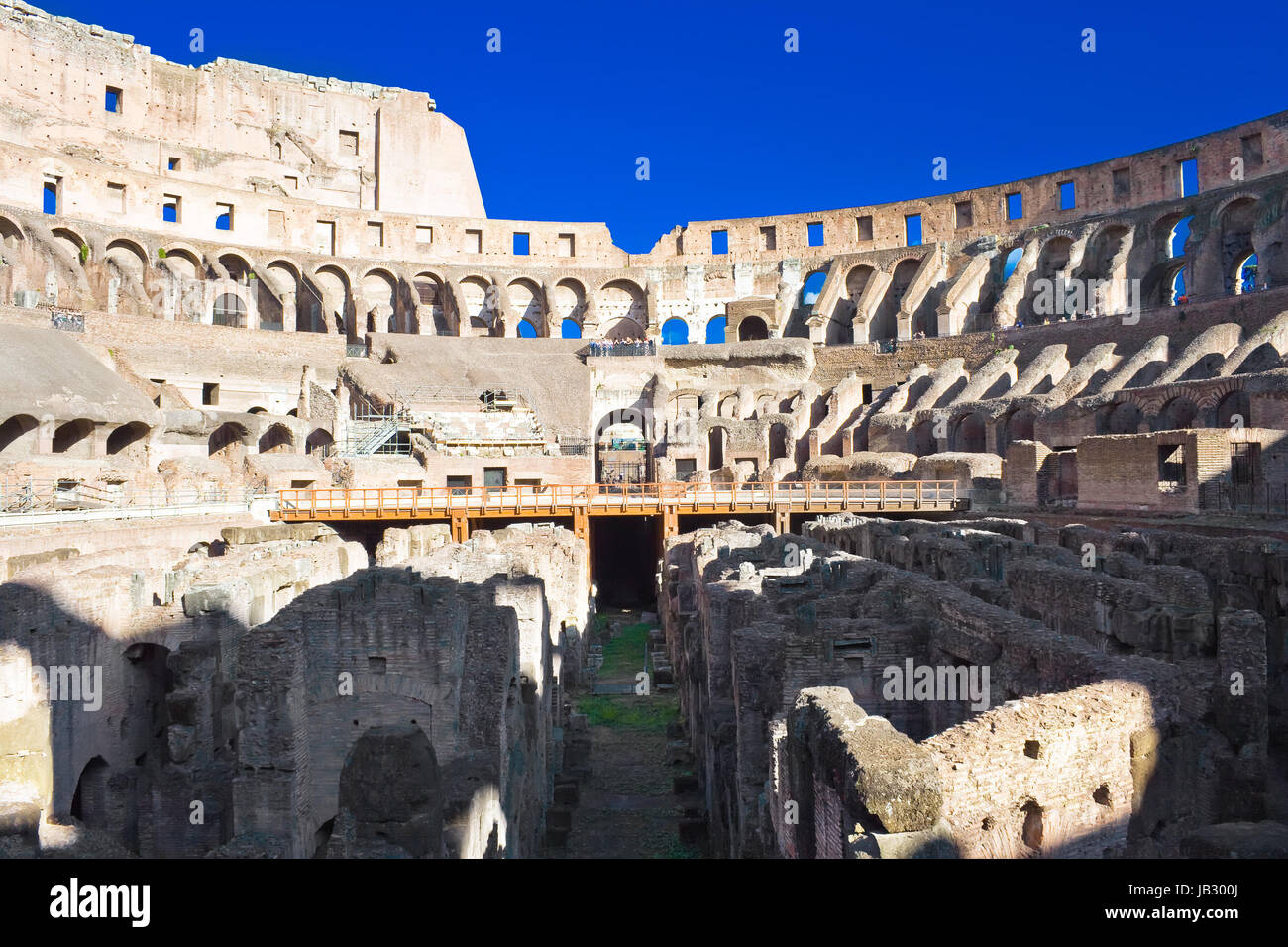 Ruins of famous roman amphitheater Colosseum in Rome, Italy Stock Photo