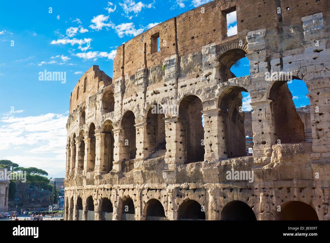 Ruins of great stadium Colosseum, Rome, Italy Stock Photo