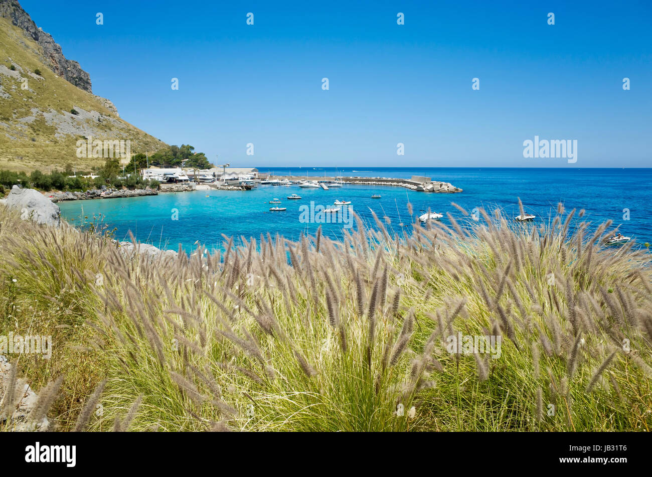 Lagoon in Riserva Naturale Di Capo Gallo, Mondello, Italy Stock Photo