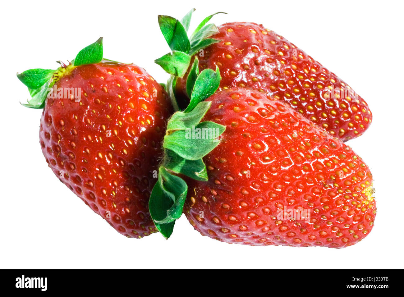 Fresh strawberries isolated on white background Stock Photo - Alamy