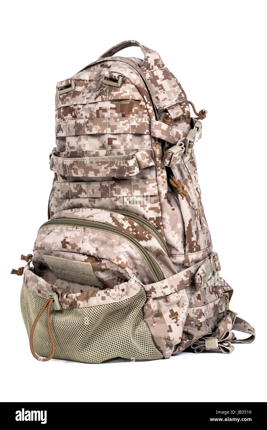 Military backpack in isolated Stock Photo Alamy