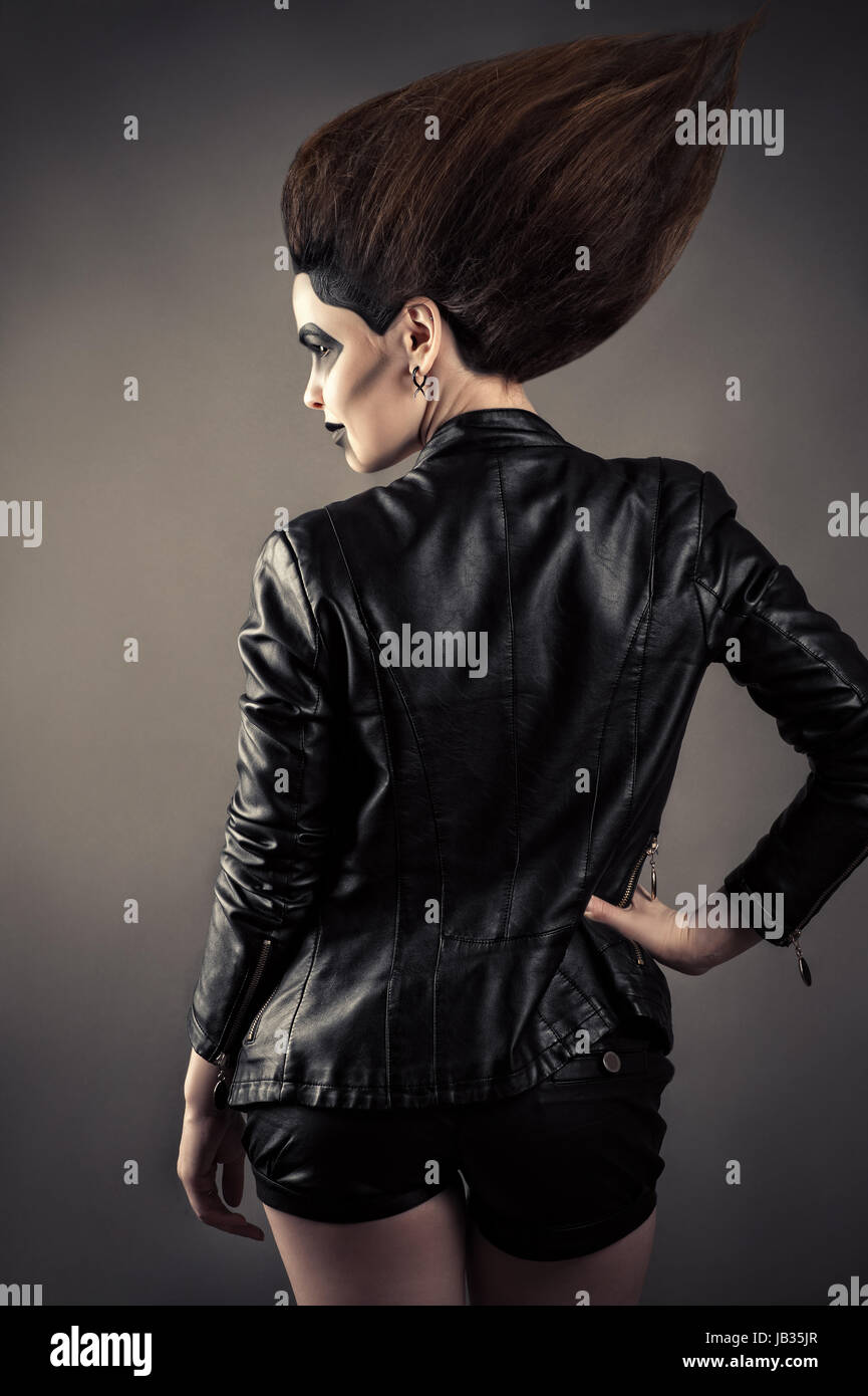 Leather jacket back view hires stock photography and images Alamy