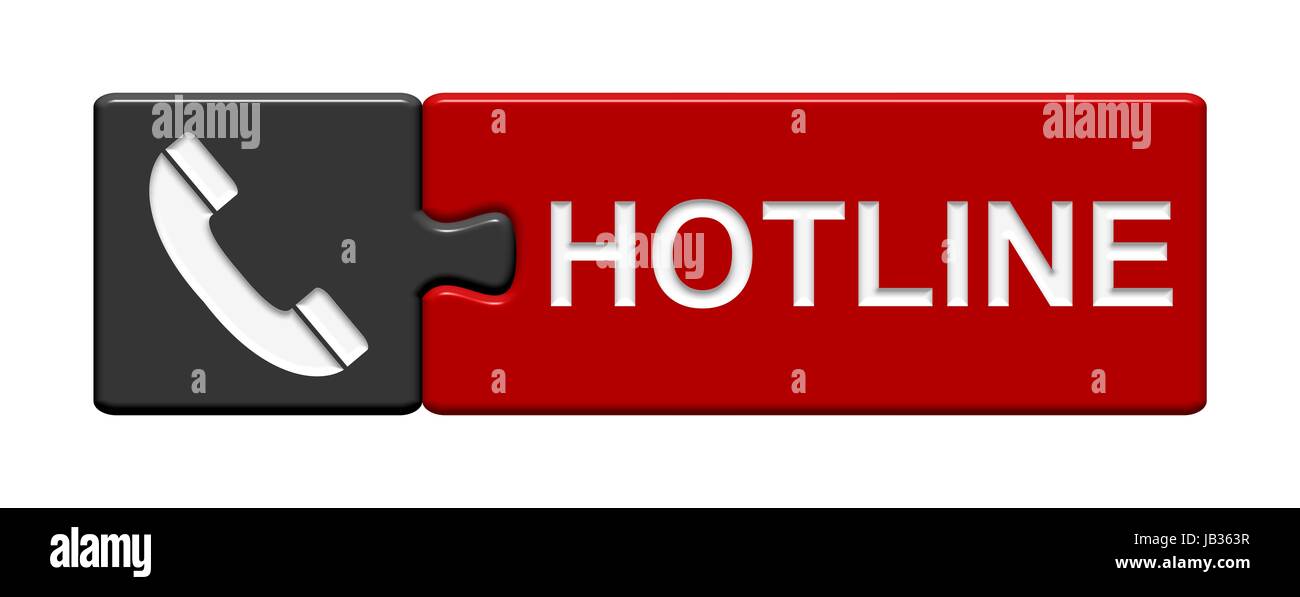 puzzle button: hotline Stock Photo