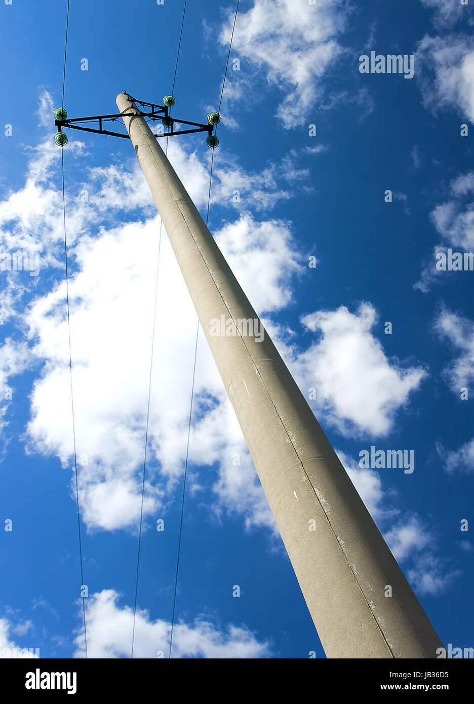 Concrete pole with power lines and insulators Stock Photo - Alamy