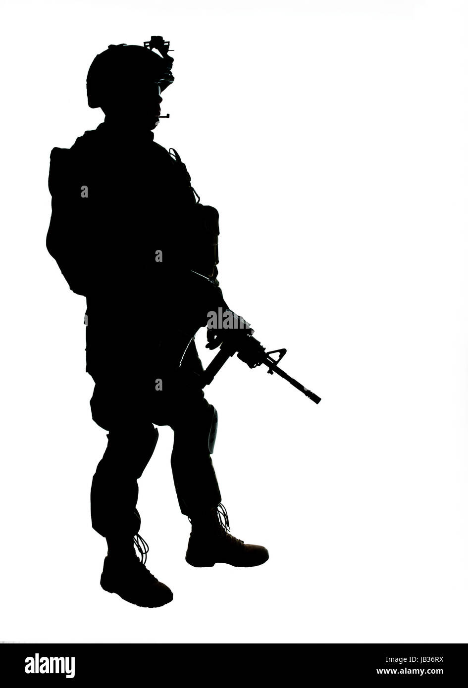 Soldier With Riffle Shadow Silhouette of US soldier with rifle Stock Photo - Alamy