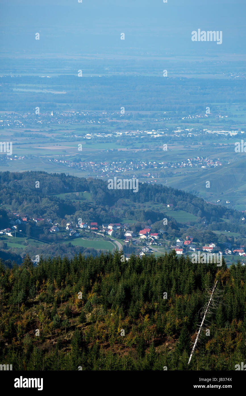 Seebach, Germany, View over the Elsaessische Tiefebene Stock Photo