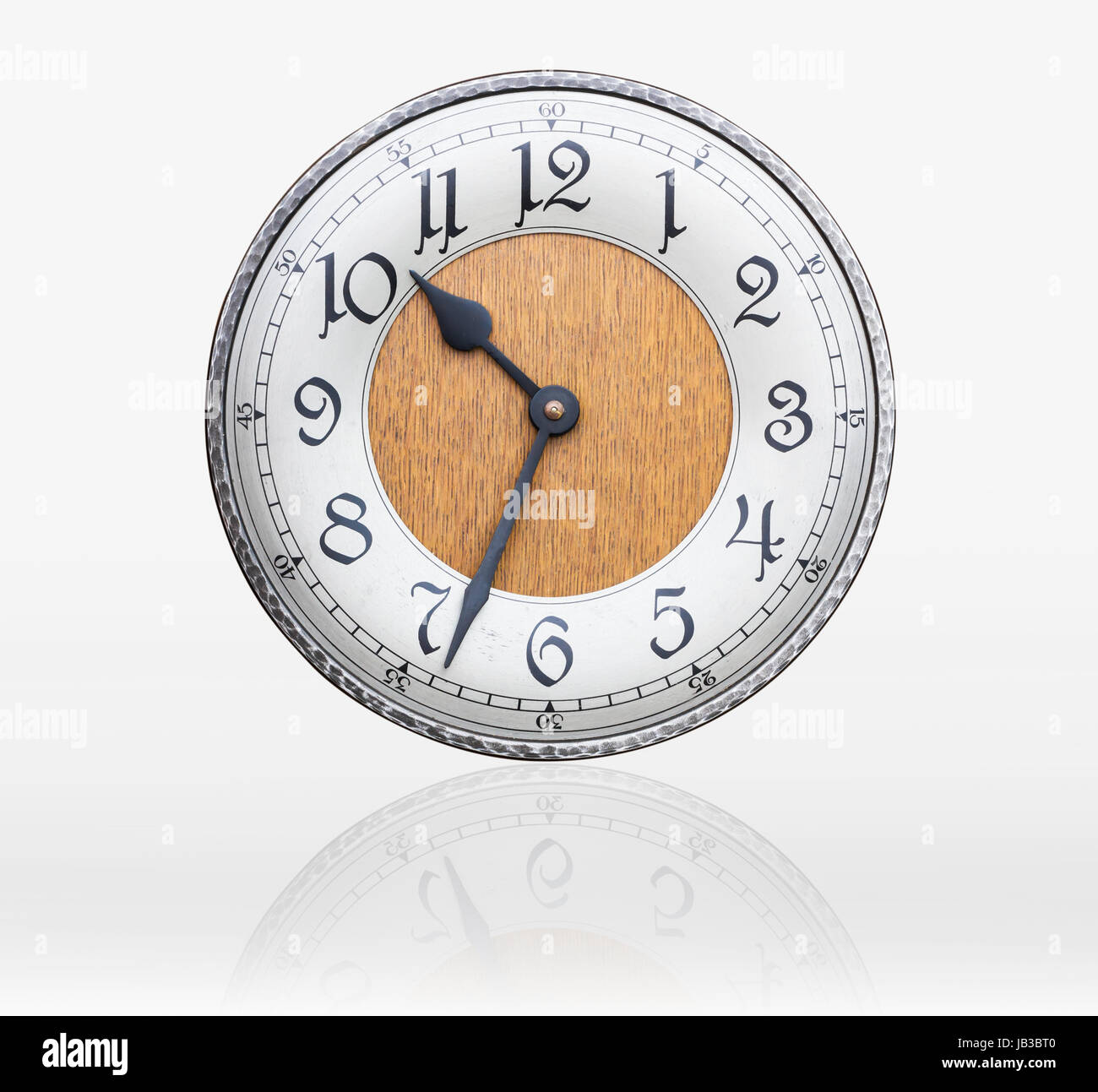 Face old wall clock on white background Stock Photo - Alamy