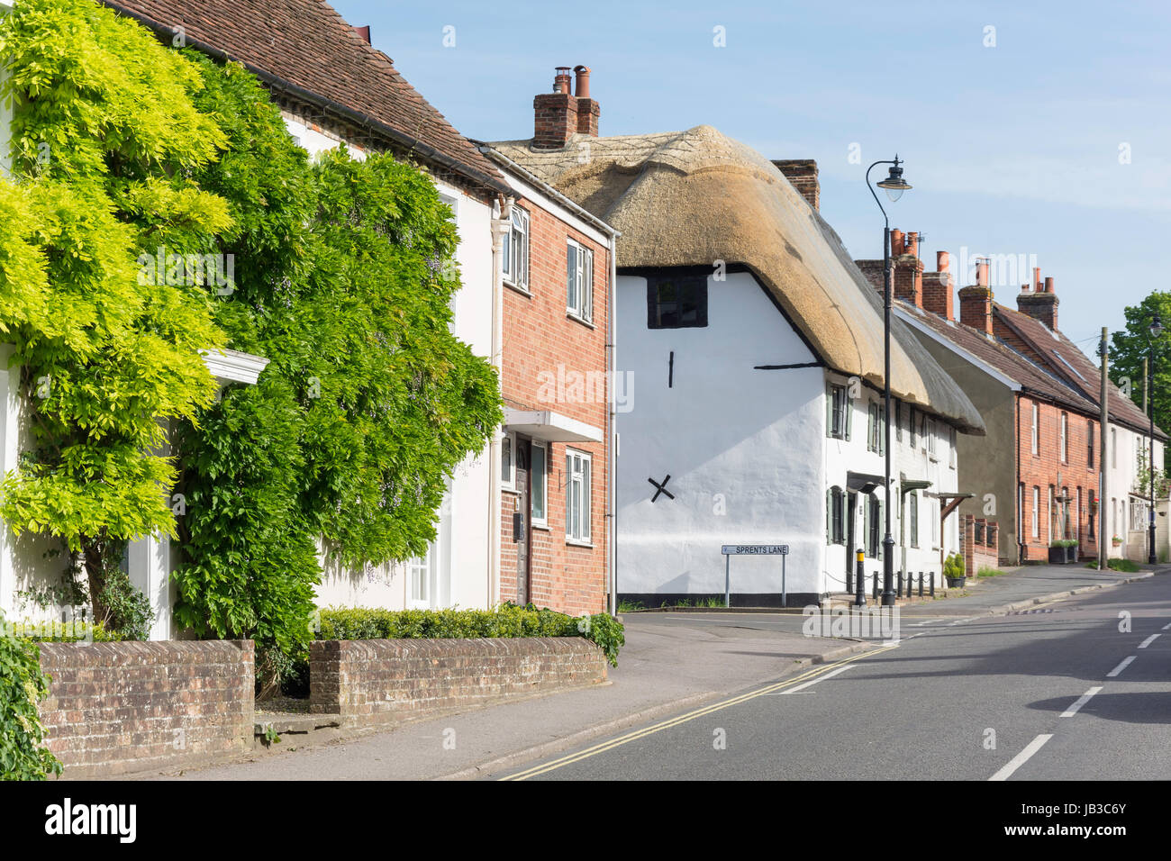 Period houses, Winchester Street, Overton, Hampshire, England, United Kingdom Stock Photo