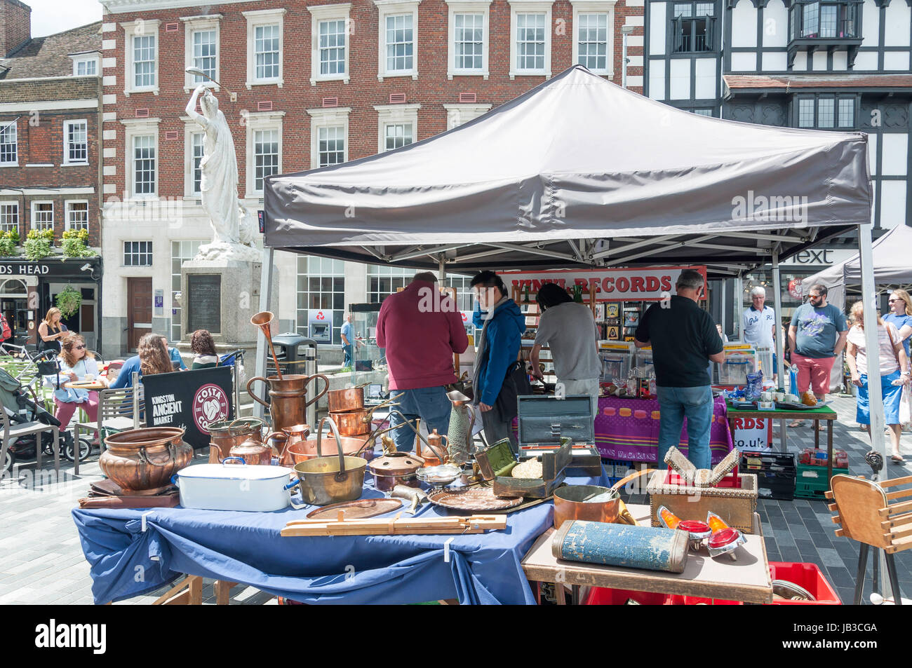 Arts & crafts stall in market, Market Place, Kingston upon Thames