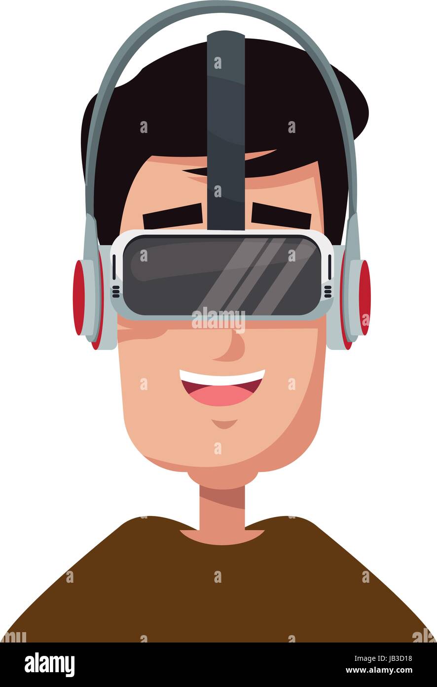 character man young wearing vr glasses Stock Vector Image & Art - Alamy