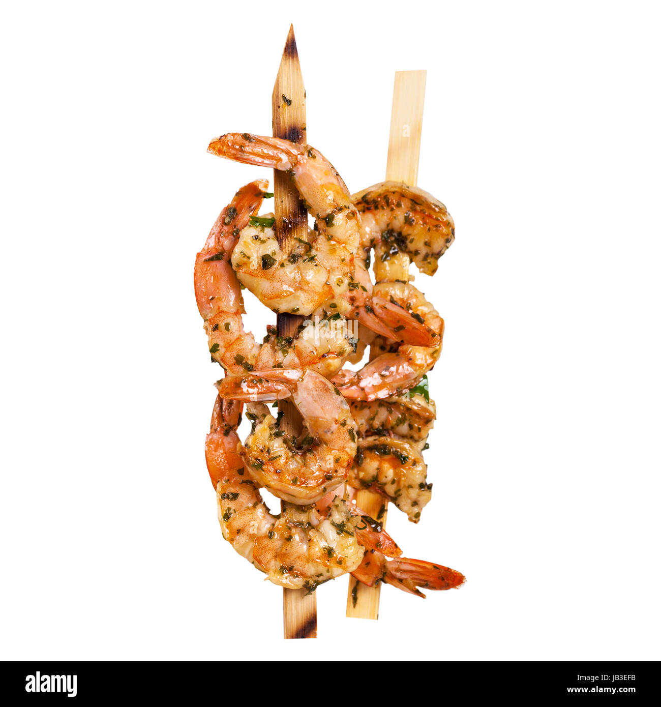 Grilled Shrimp Skewers Appetizer Stock Photo Alamy