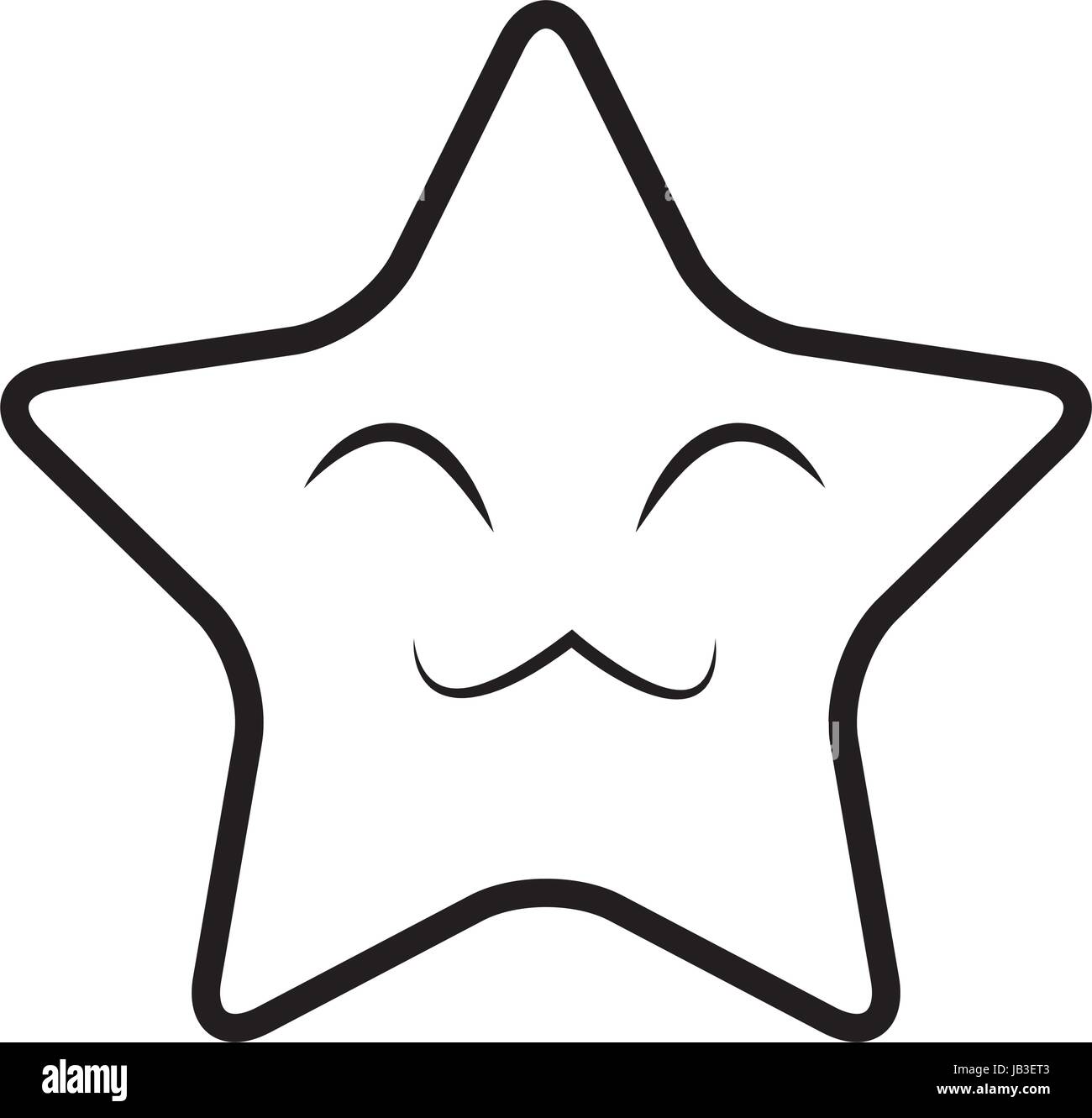 cute kawaii star face emoticon character Stock Vector Image & Art - Alamy