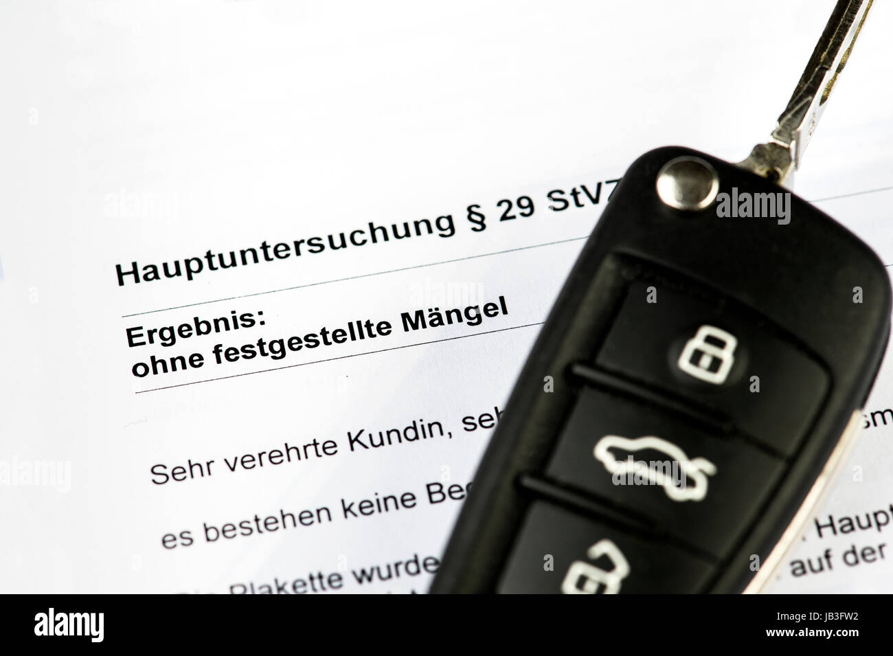Hauptuntersuchung ohne Mängel Stock Photo