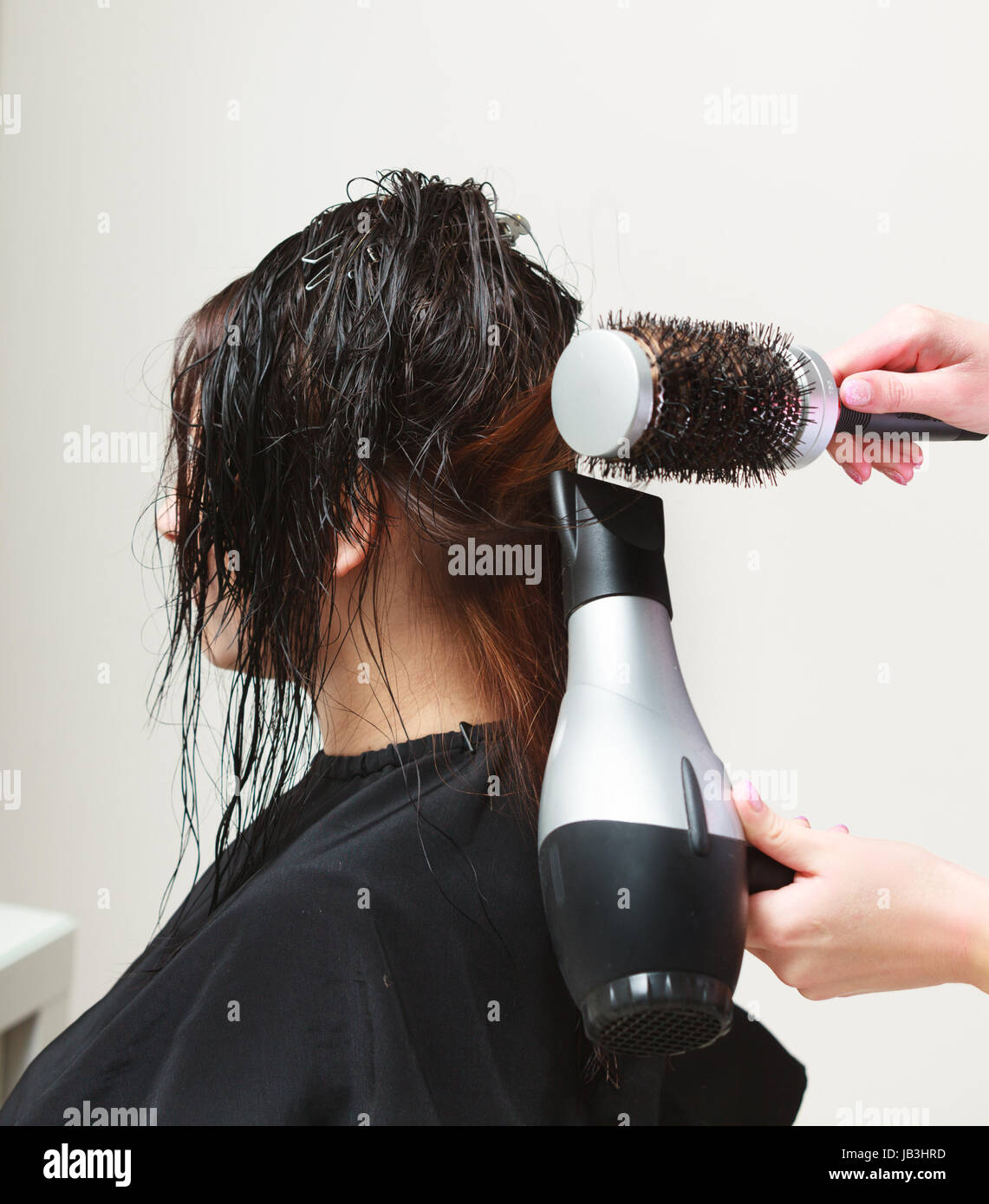 young woman girl with wet hair in hairdressing beauty salon