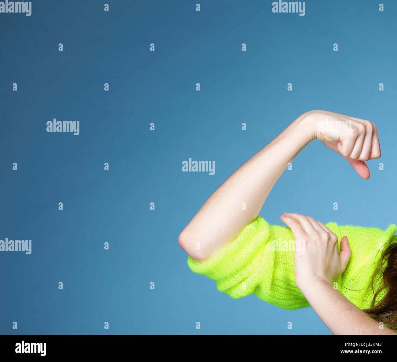 Girl Shows Her Muscles Strength High Resolution Stock Photography and ...