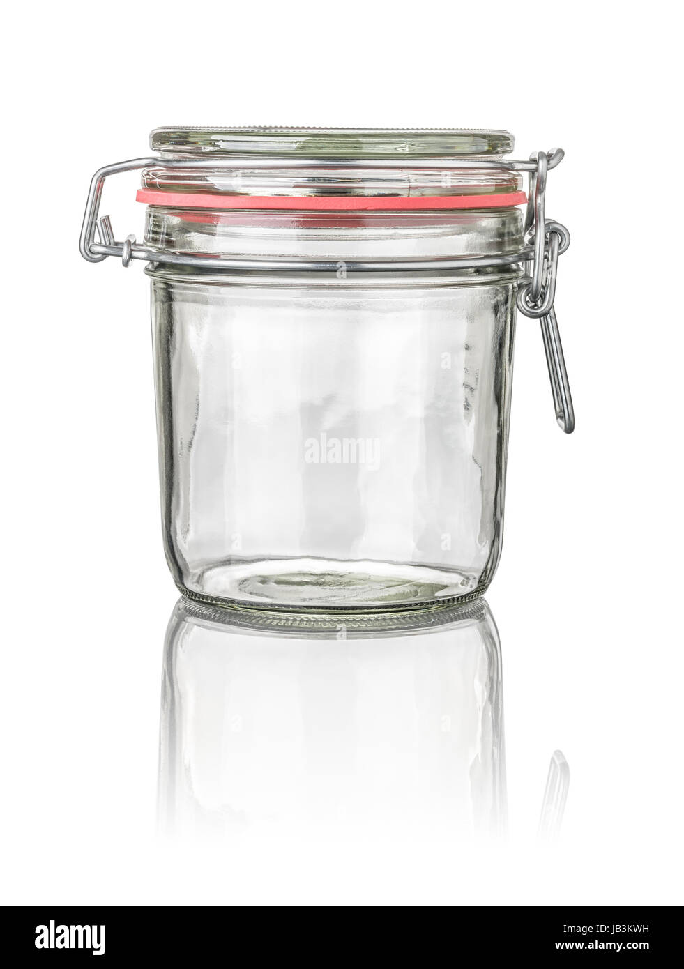 freigestelltes Einmachglas mit Drahtbügelverschluss Stock Photo