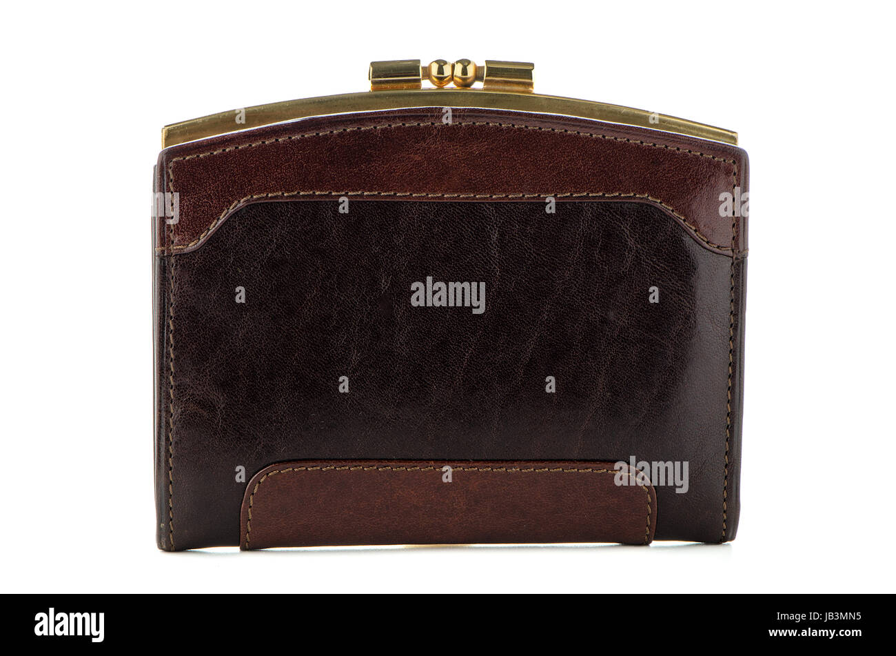 Brown leather purse isolated on white background Stock Photo - Alamy