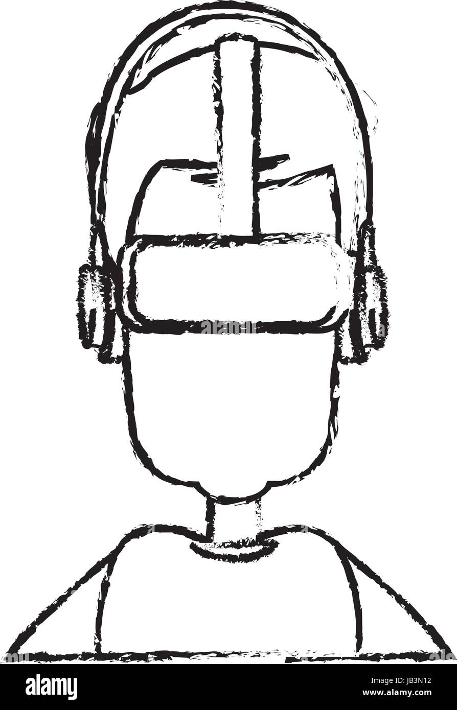 sketch man wear vr goggles image Stock Vector Image & Art - Alamy