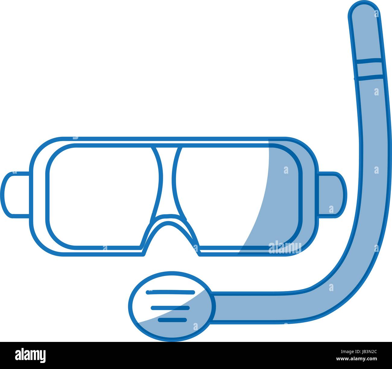 scuba mask and snorkel isolated on white background, vector ...