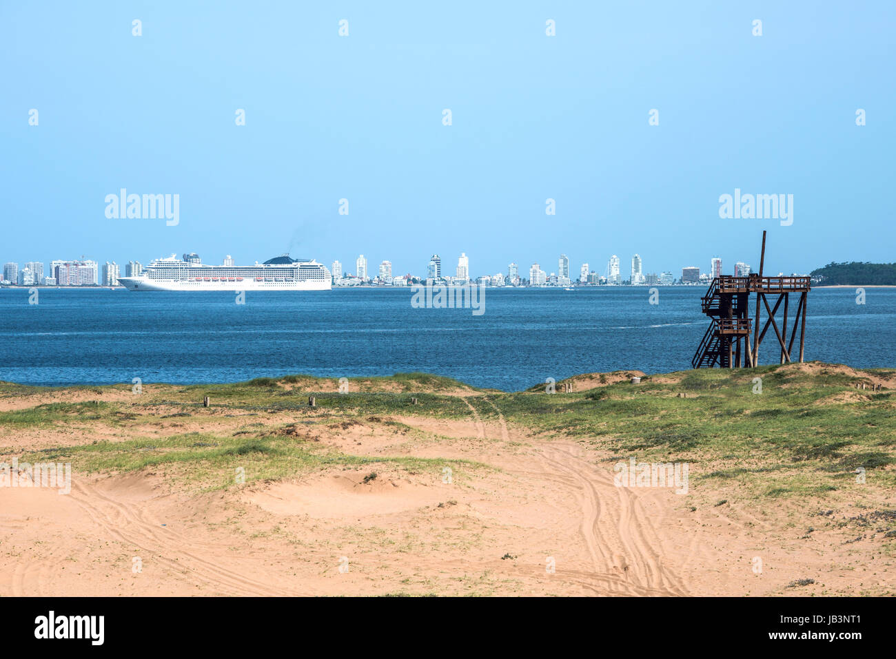 Panoramic view of the city Punta del Este from Punta Ballena, Uruguay atlantic coast Stock Photo