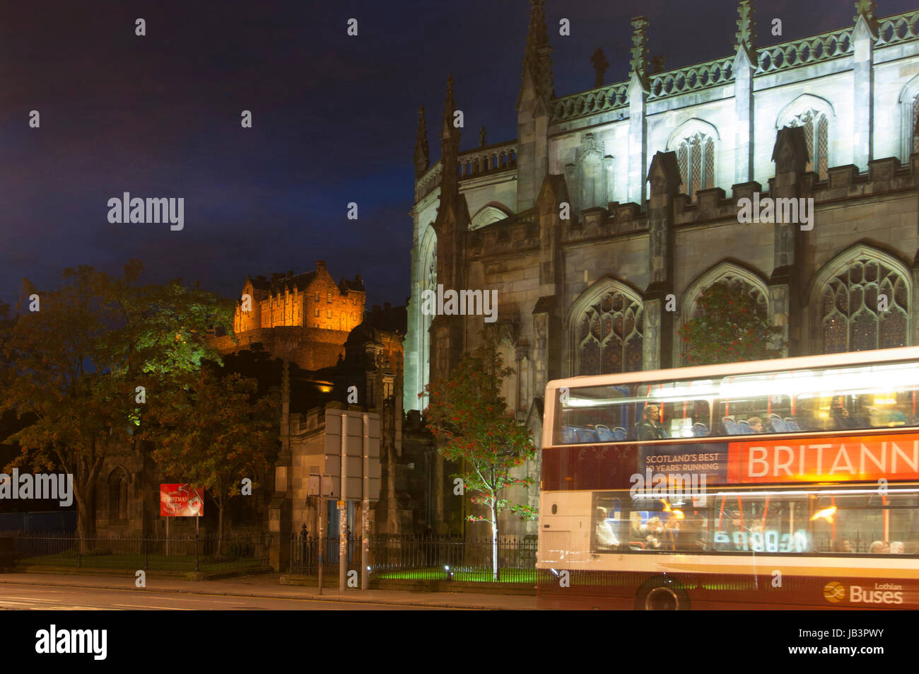 Edinburgh Castle at Dusk. Edinburgh, Scotland. United Kingdom Stock Photo