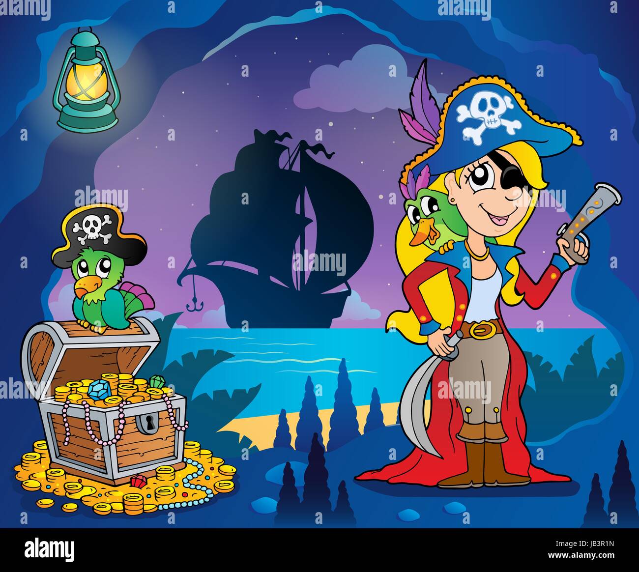 Pirate cove theme image 9 picture illustration Stock Photo Alamy