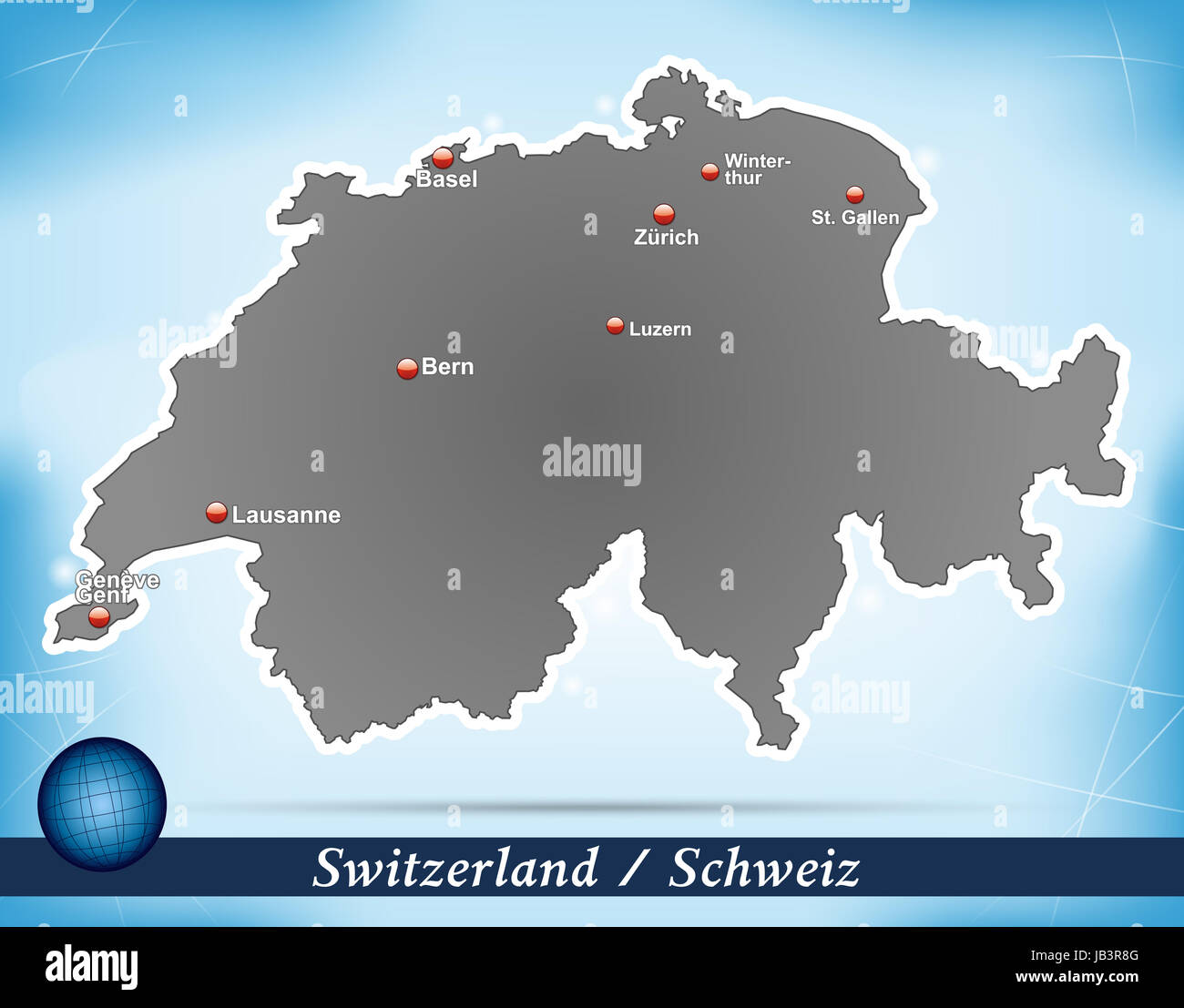 Schweiz Karte Luzern High Resolution Stock Photography and Images - Alamy