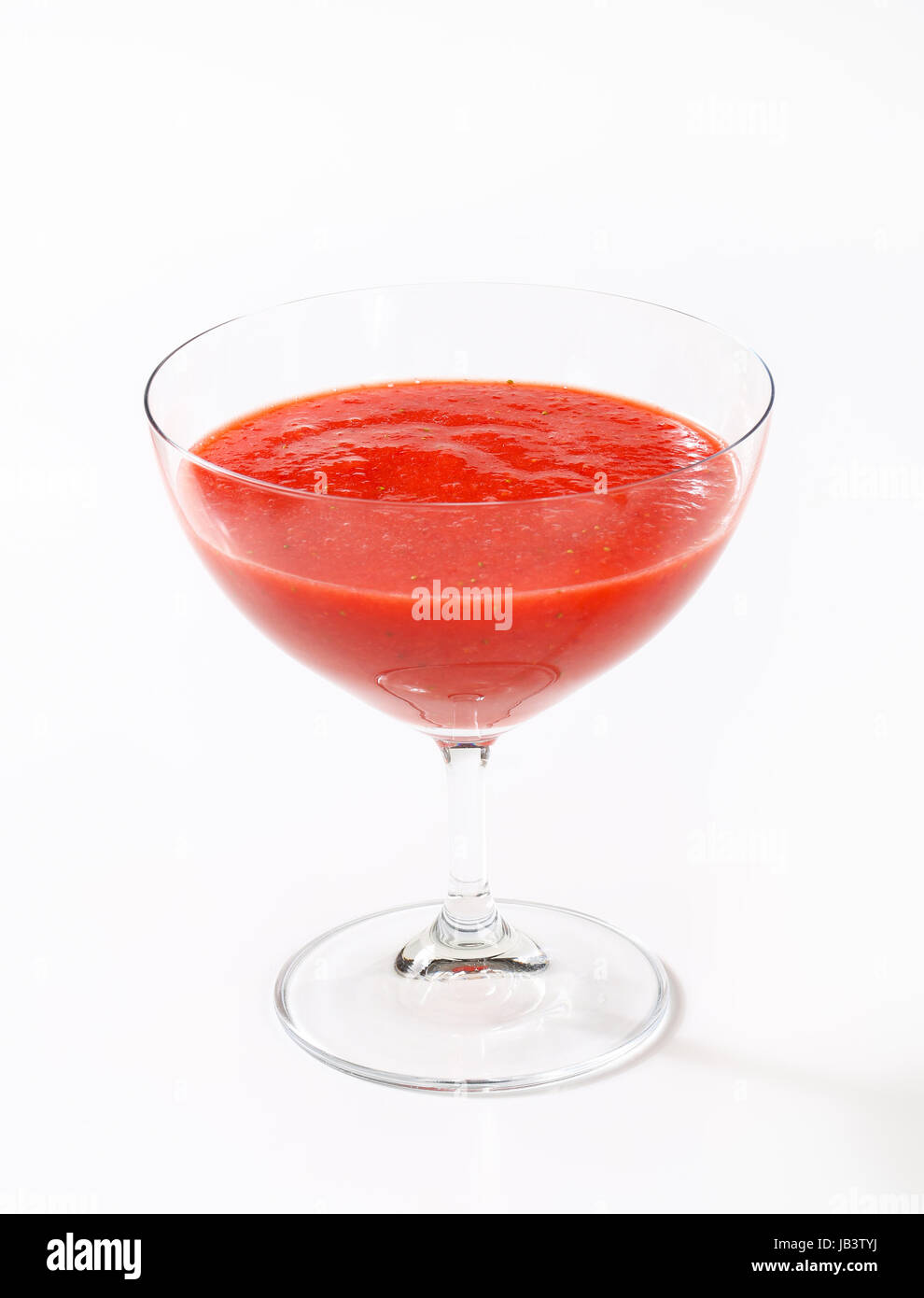 Chilled strawberry puree in stemmed glass Stock Photo Alamy