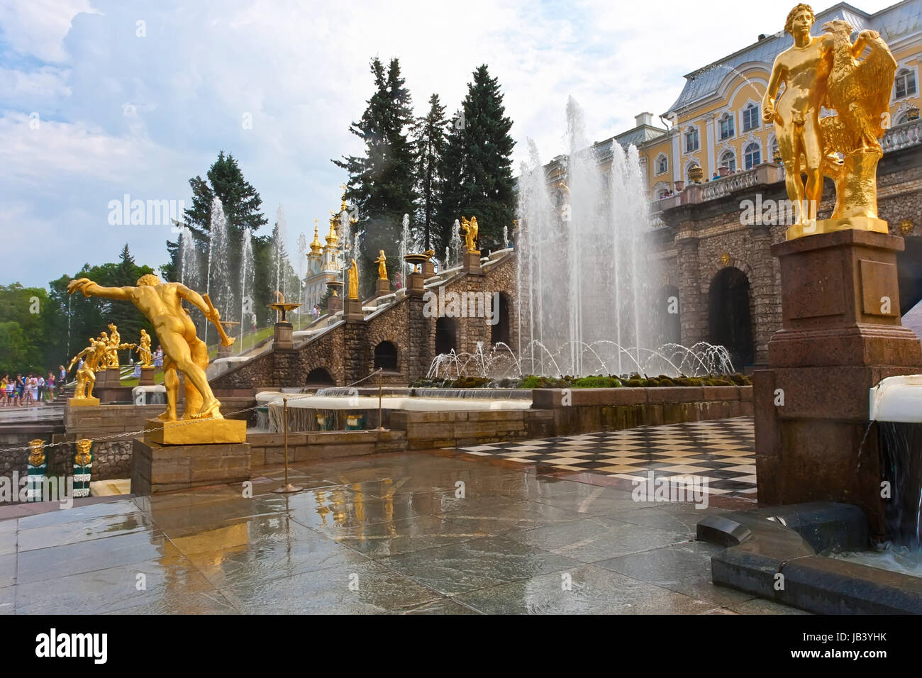 Fountains in Petrodvorets Peterhof, Saint Petersburg, Russia Stock ...