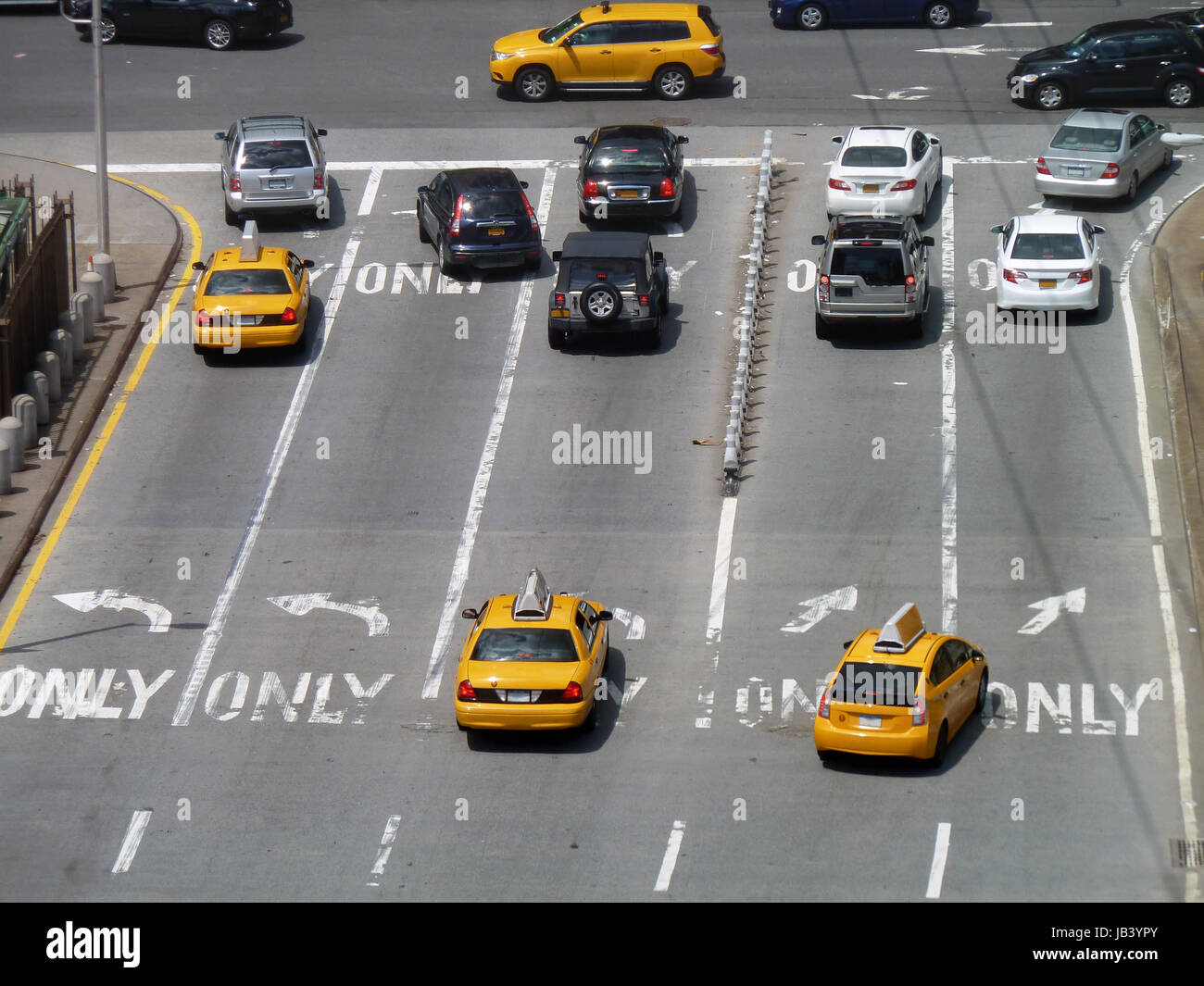 high angle traffic scenery in New York City, USA Stock Photo