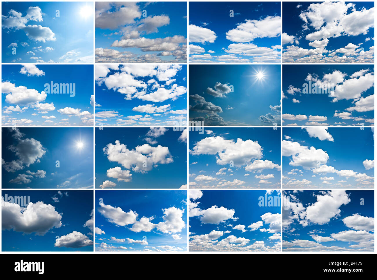 White clouds in blue summer sky background Stock Photo - Alamy