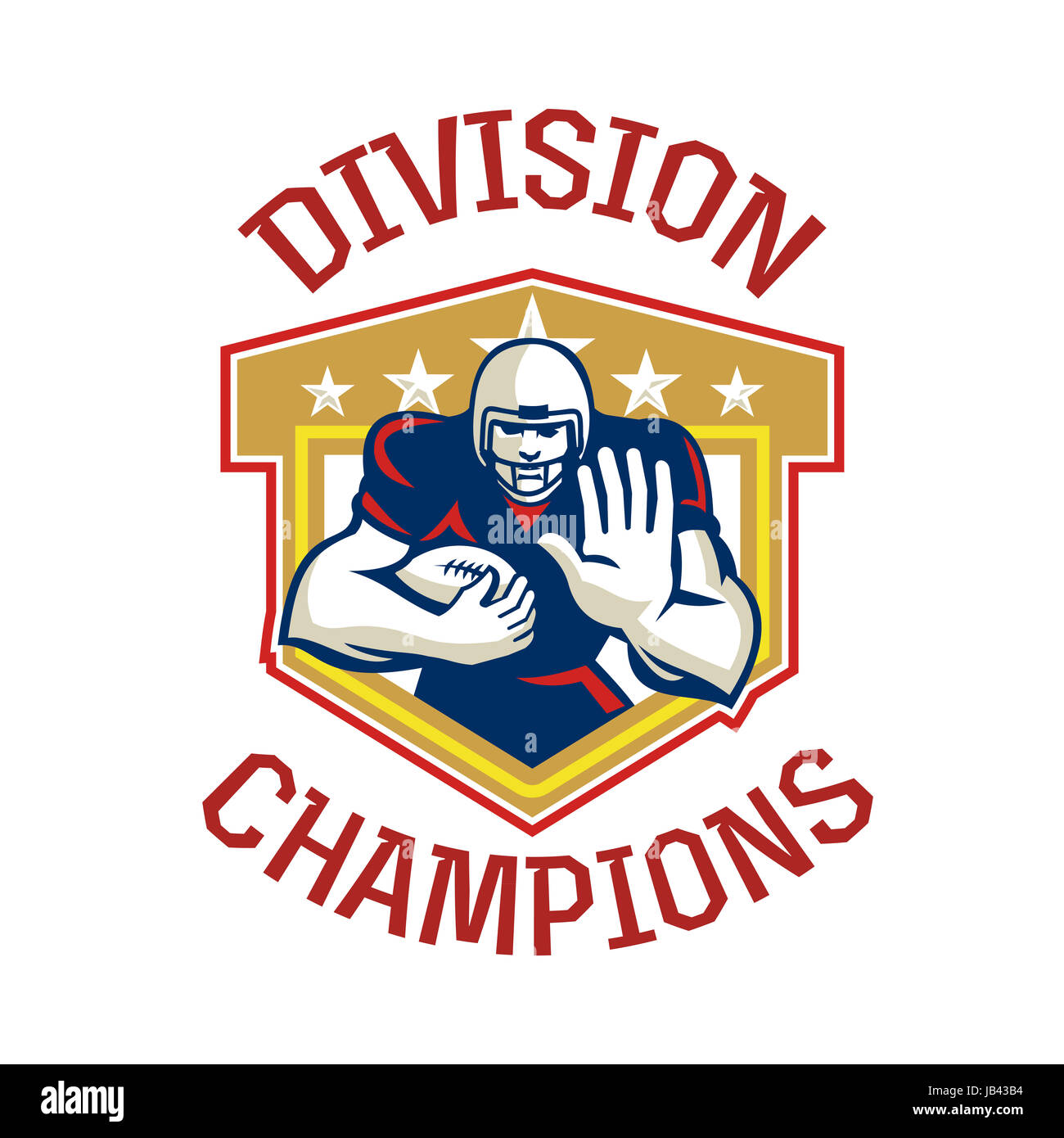 Illustration of an american football gridiron running back player