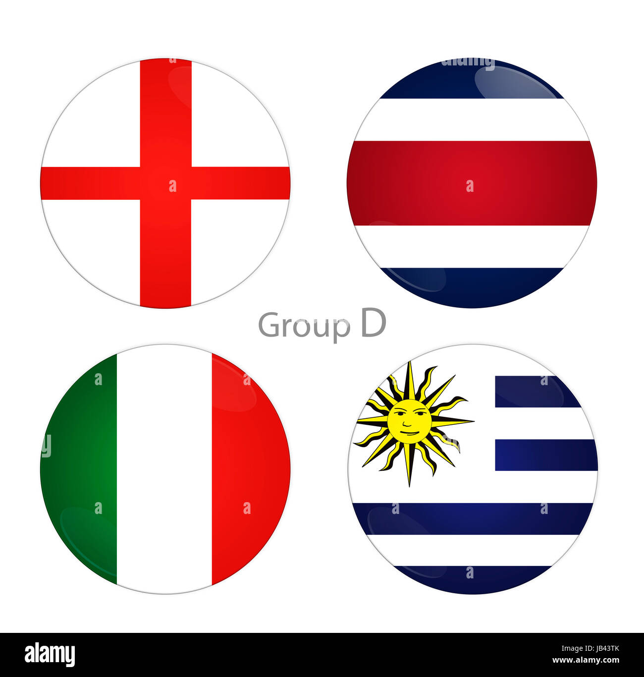 Group D - England, Costa Rica, Italy, Uruguay at world cup 2014 Stock Photo