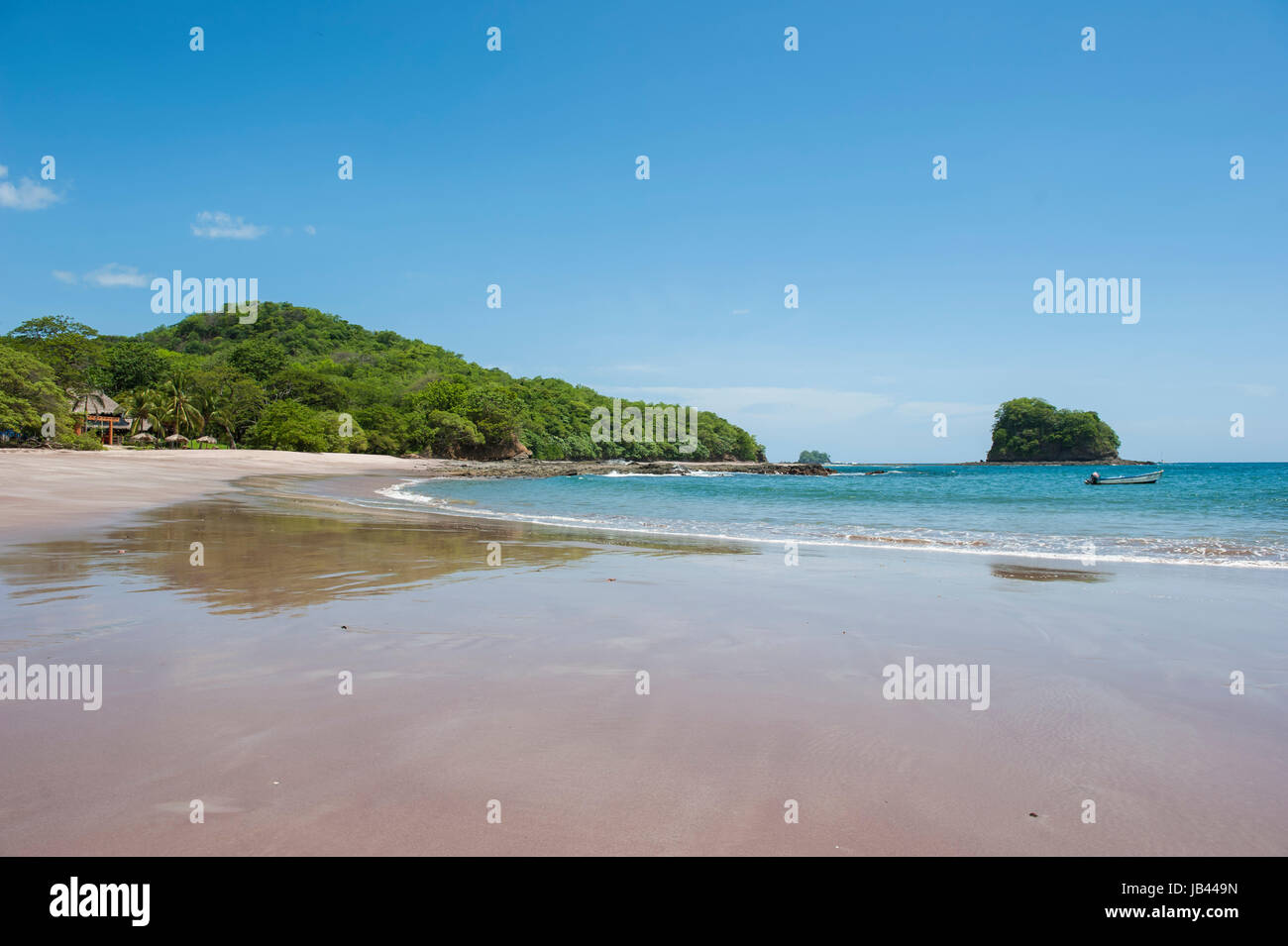 South facing beach landscape of Bahia de Los Piratos, Costa Rica Stock Photo