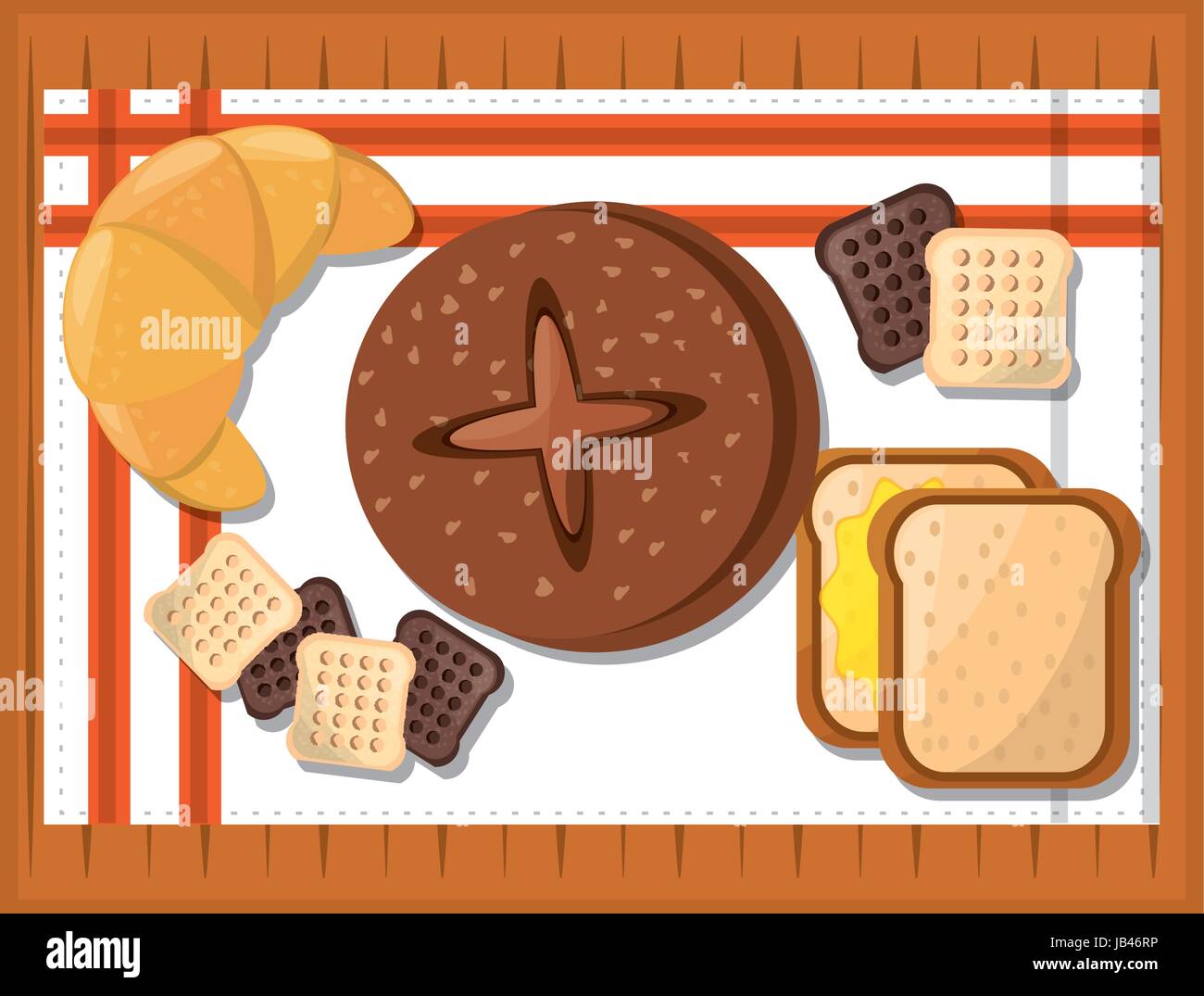 toasted bread loaf vector illustration graphic design icon Stock Vector ...