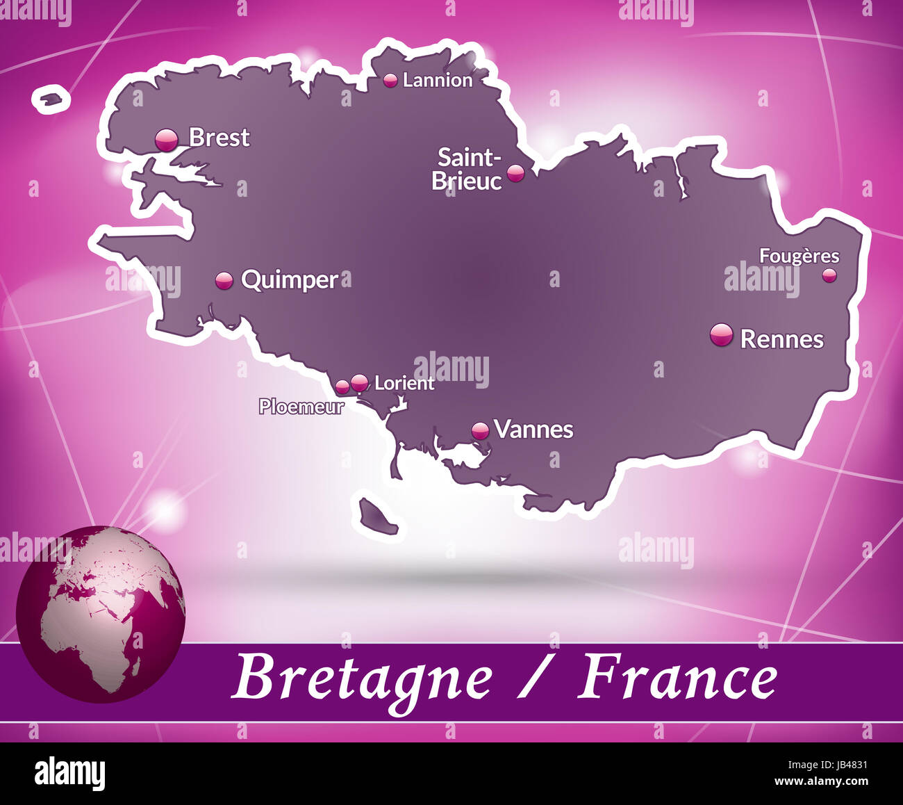 Rennes karte hi-res stock photography and images - Alamy