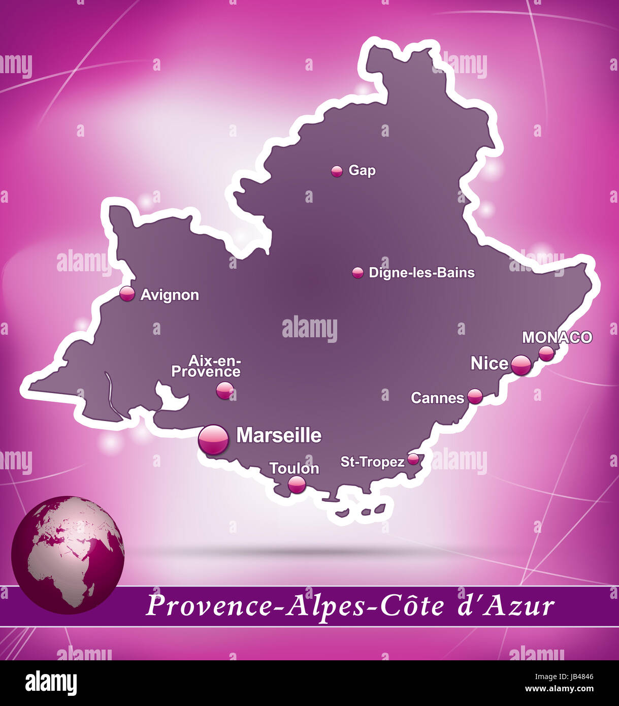 Cote dazur karte hi-res stock photography and images - Alamy