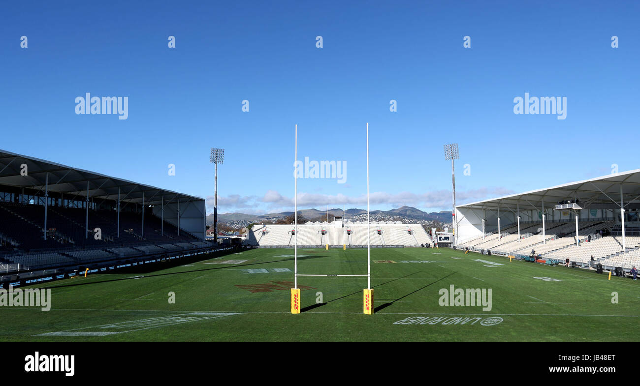 General view of the AMI Stadium, Christchurch. Stock Photo