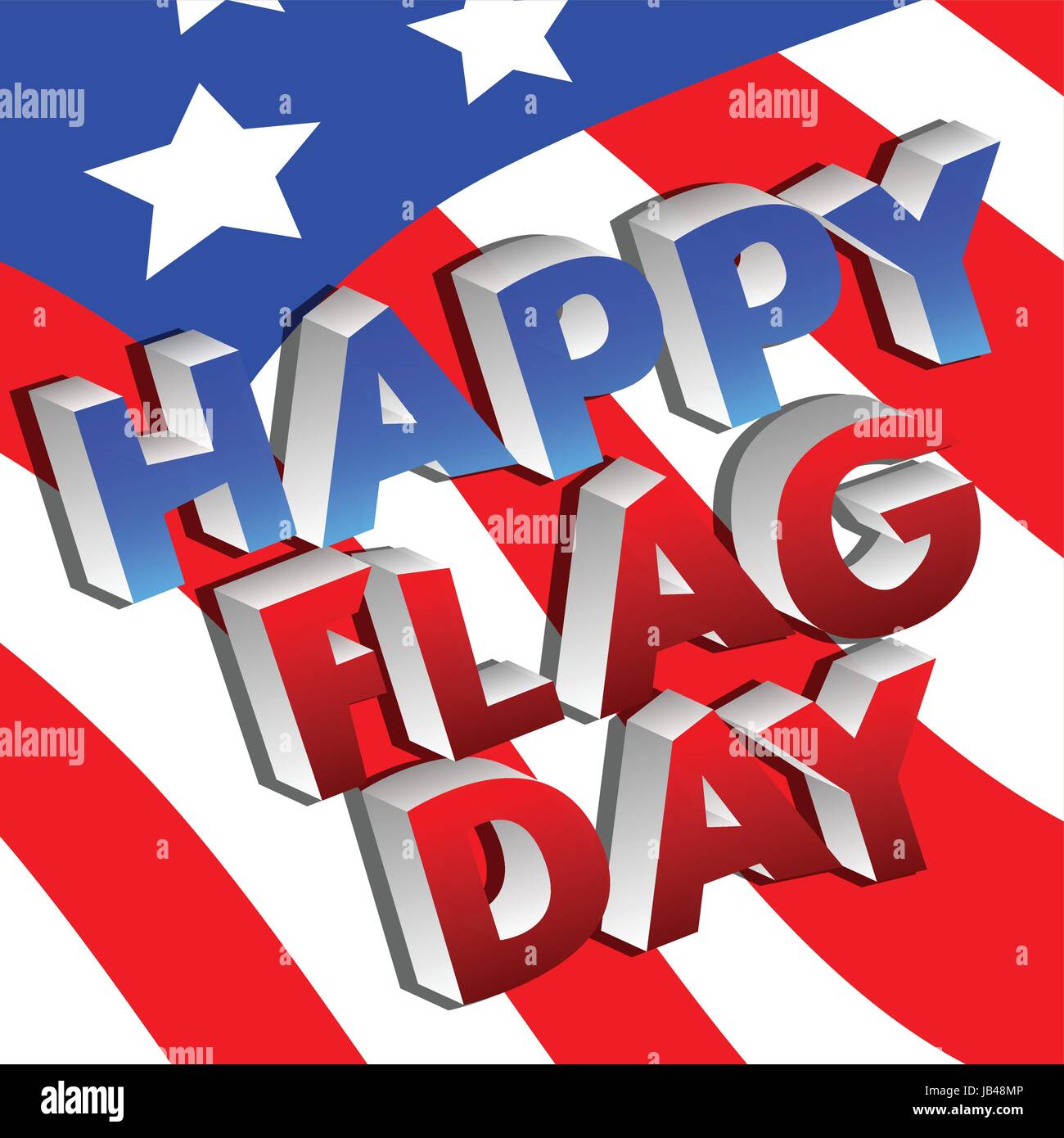 Vector illustrated banner or poster for the U.S.A.'s Flag Day holiday