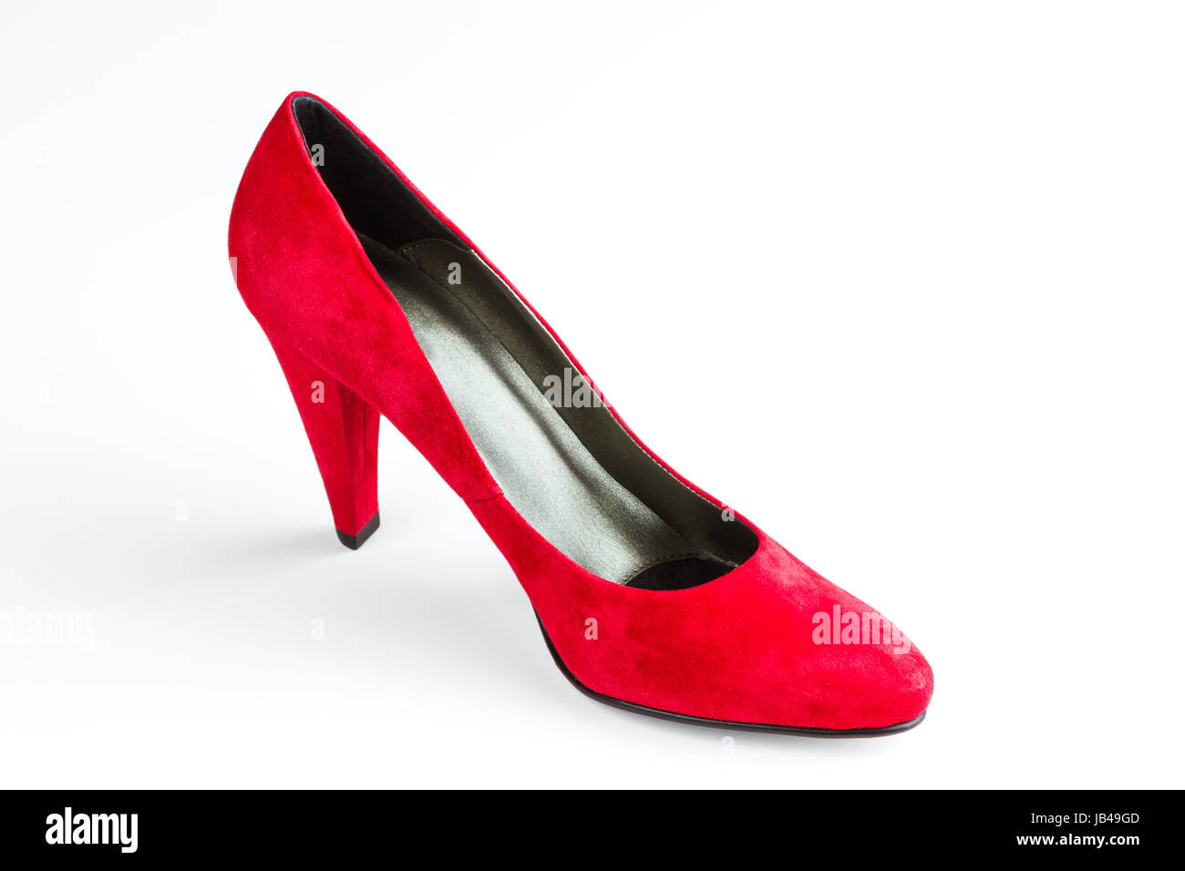 women's red velvet shoes isolated on white background Stock Photo Alamy
