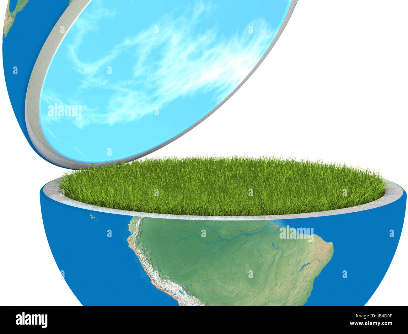 Opening planet Earth isolated on white background, concept of ecology ...