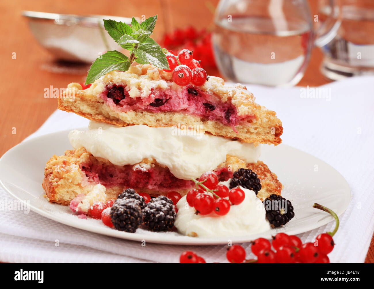 Berry fruit cake with cream cheese still Stock Photo Alamy